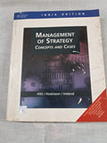The textbook shown is Management of Strategy